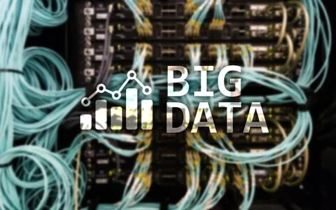 Big data analysing server. Internet and technology. 스톡 일러스트