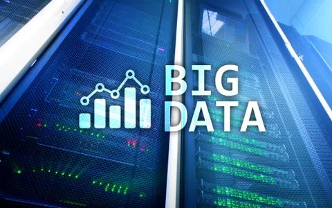 Big data analysing server. Internet and technology. 스톡 일러스트