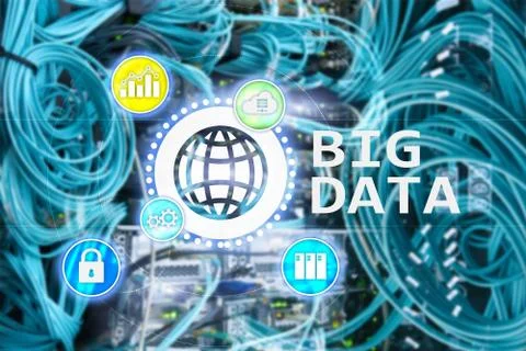 Big data analysing server. Internet and technology. Stock Photos