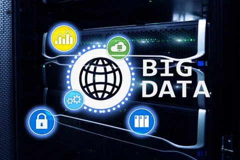 Big data analysing server. Internet and technology. Foto stock