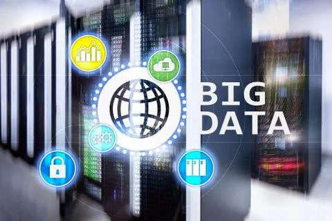 Big data analysing server. Internet and technology. Foto stock