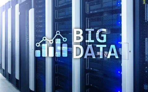 Big data analysing server. Internet and technology. Stock Photos