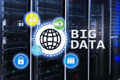 Big data analysing server. Internet and technology. Foto stock