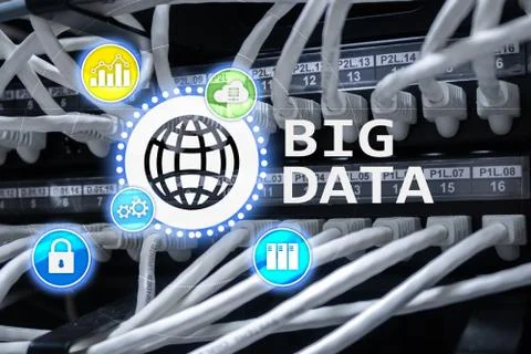 Big data analysing server. Internet and technology. Stock Photos