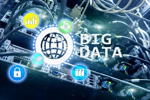 Big data analysing server. Internet and technology. Foto stock