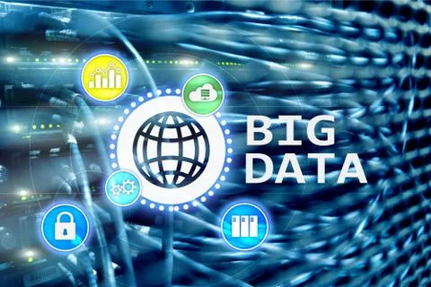 Big data analysing server. Internet and technology. Stock Photos