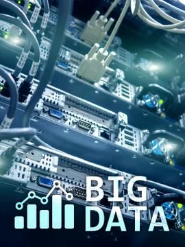 Big data analysing server. Internet and technology. Stock Photos
