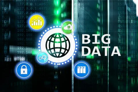 Big data analysing server. Internet and technology. Stock Photos