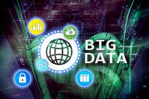 Big data analysing server. Internet and technology. Stock Photos