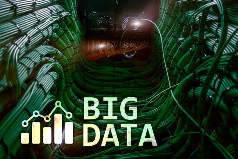 Big data analysing server. Internet and technology. Stock Photos
