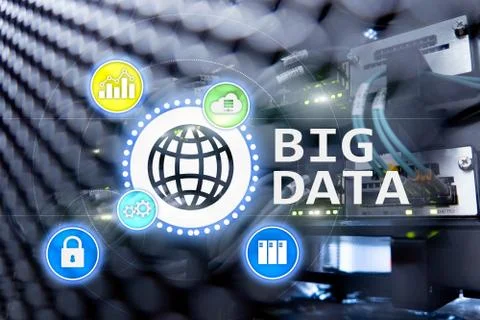 Big data analysing server. Internet and technology. Stock Photos