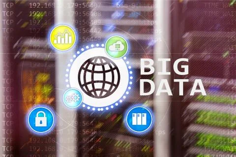 Big data analysing server. Internet and technology. Stock Photos