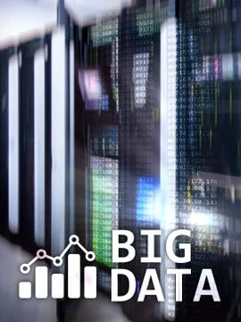 Big data analysing server. Internet and technology. Foto stock