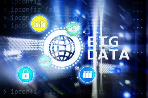 Big data analysing server. Internet and technology. Foto stock