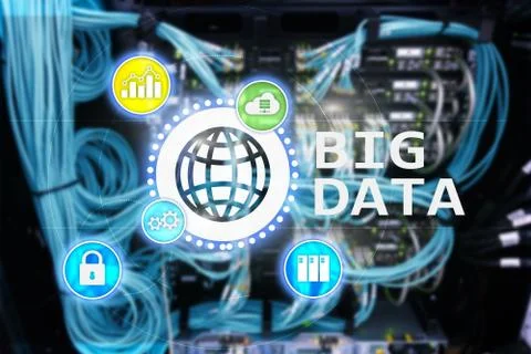 Big data analysing server. Internet and technology. Stock Photos