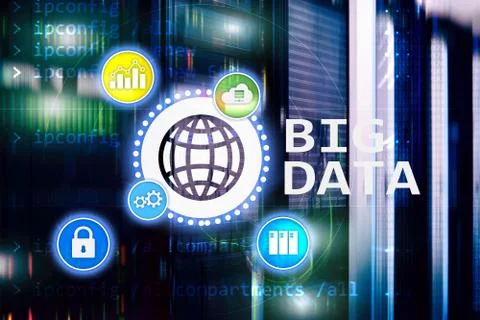 Big data analysing server. Internet and technology. Stock Photos