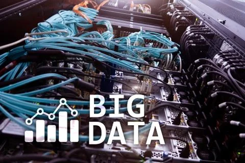 Big data analysing server. Internet and technology. Stock Photos