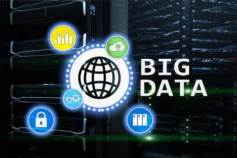 Big data analysing server. Internet and technology. Stock Photos
