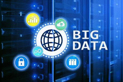 Big data analysing server. Internet and technology. Foto stock