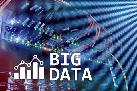 Big data analysing server. Internet and technology. Foto stock