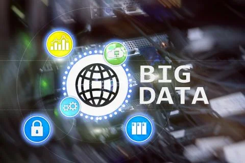 Big data analysing server. Internet and technology. Stock Photos