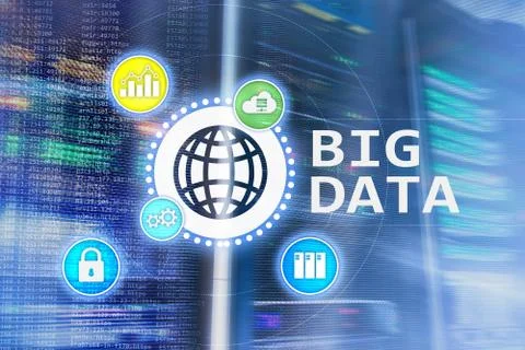 Big data analysing server. Internet and technology. Stock Photos