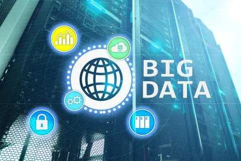 Big data analysing server. Internet and technology. Stock Photos