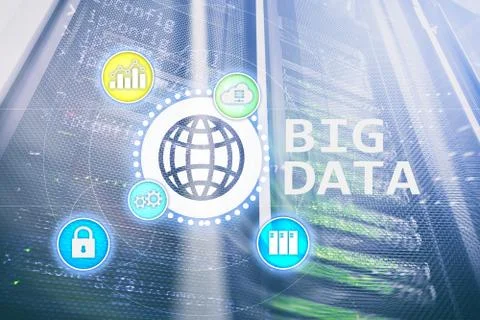Big data analysing server. Internet and technology. Stock Photos