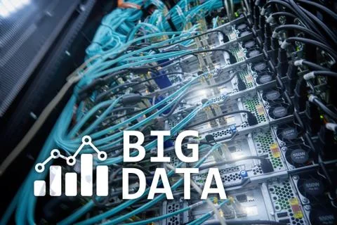 Big data analysing server. Internet and technology. Foto stock