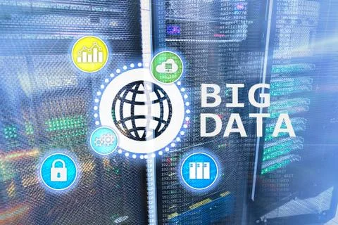 Big data analysing server. Internet and technology. Stock Photos