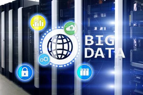 Big data analysing server. Internet and technology. Foto stock