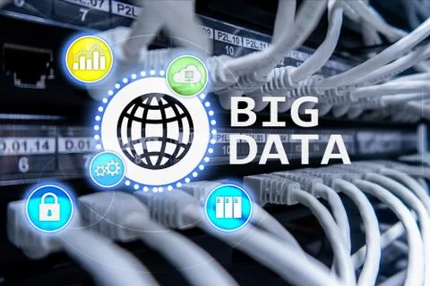 Big data analysing server. Internet and technology. Stock Photos