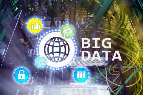 Big data analysing server. Internet and technology. Stock Photos