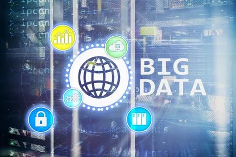Big data analysing server. Internet and technology. Foto stock