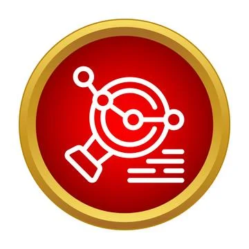 Big data analysis and research icon on red circle Stock Illustration