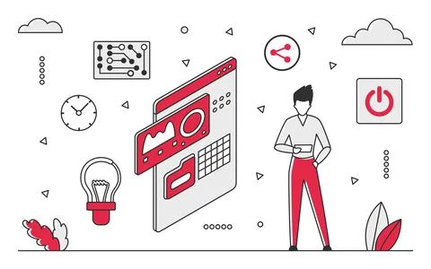 Big data analysis and storage process イラスト素材