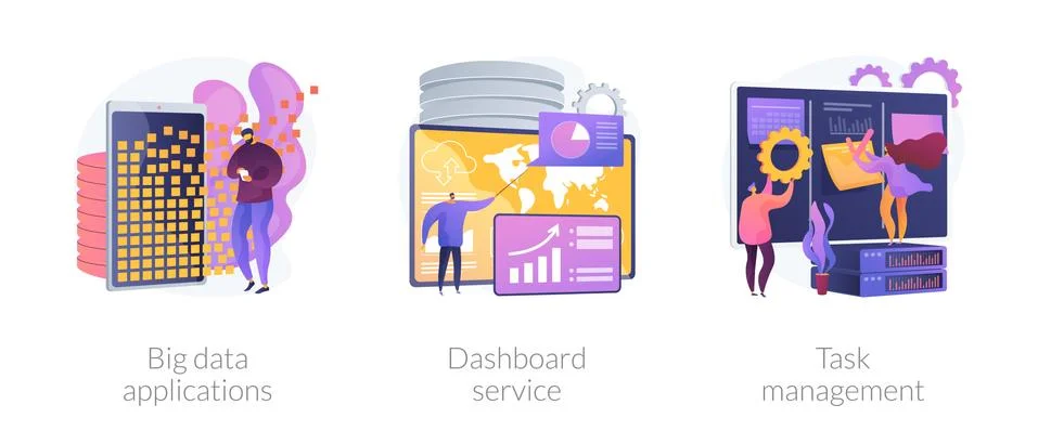 Big data analysis and tools vector concept metaphors イラスト素材