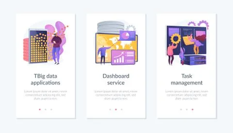 Big data analysis and tools app interface template. イラスト素材