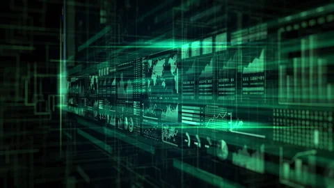 Big data analysis for business, and commerce concepts. Chart data animation. Stock Footage 254042990