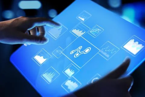 Big data analysis, business intelligence, technology solutions concept on Stock Photos