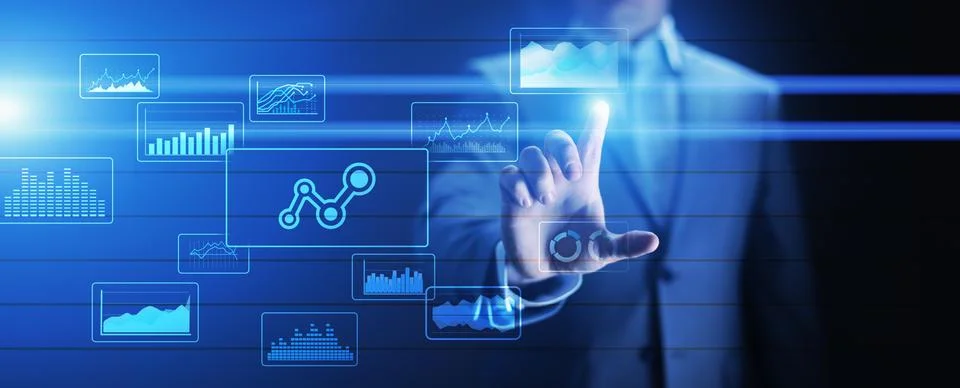Big data analysis, business intelligence, technology solutions concept on Stock Photos