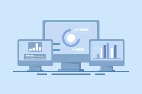 Big data analysis concept on computer Stock-Illustration