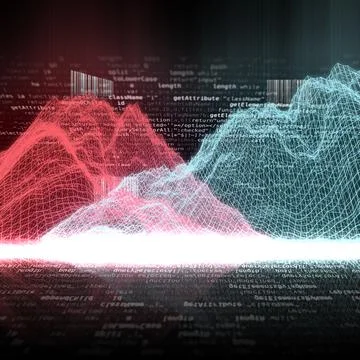 Big data analysis futuristic concept with network mesh and artificial intelli Stock Illustration