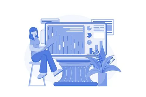 Big Data Analysis Illustration concept on a white background Stock Illustration