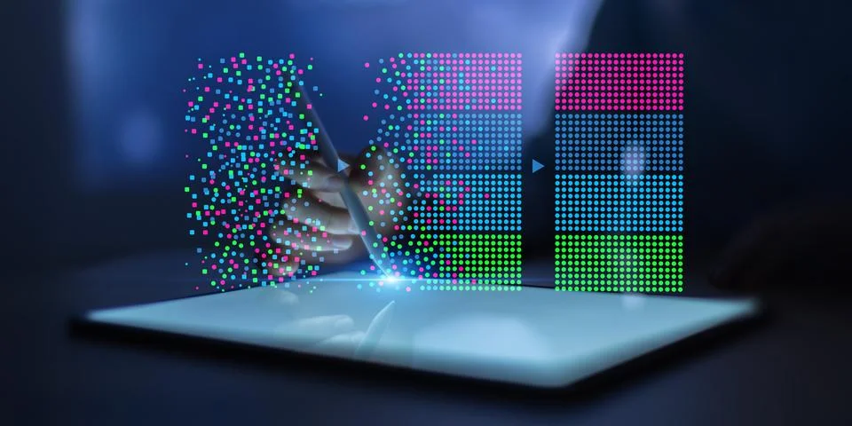 Big Data Analysis Interface Demonstrating Structured Processing of Large Data Stock Photos