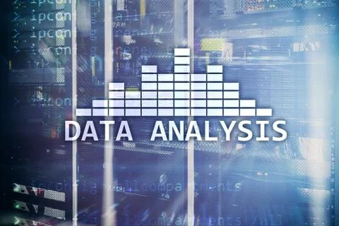 Big Data analysis text on server room background. Internet and modern technol 写真素材