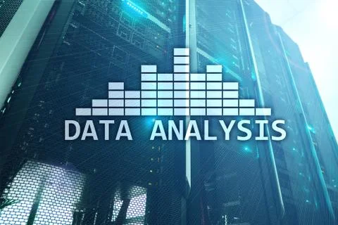 Big Data analysis text on server room background. Internet and modern technol 写真素材