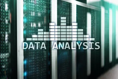 Big Data analysis text on server room background. Internet and modern technol 写真素材