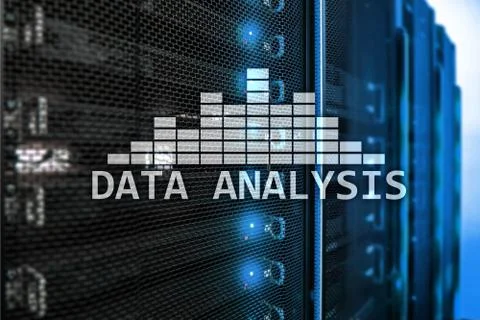 Big Data analysis text on server room background. Internet and modern technol 写真素材
