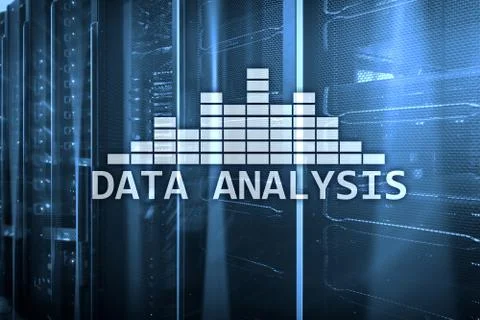 Big Data analysis text on server room background. Internet and modern technol 写真素材